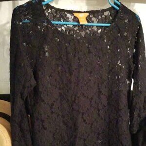 Black Sheer Lace Top